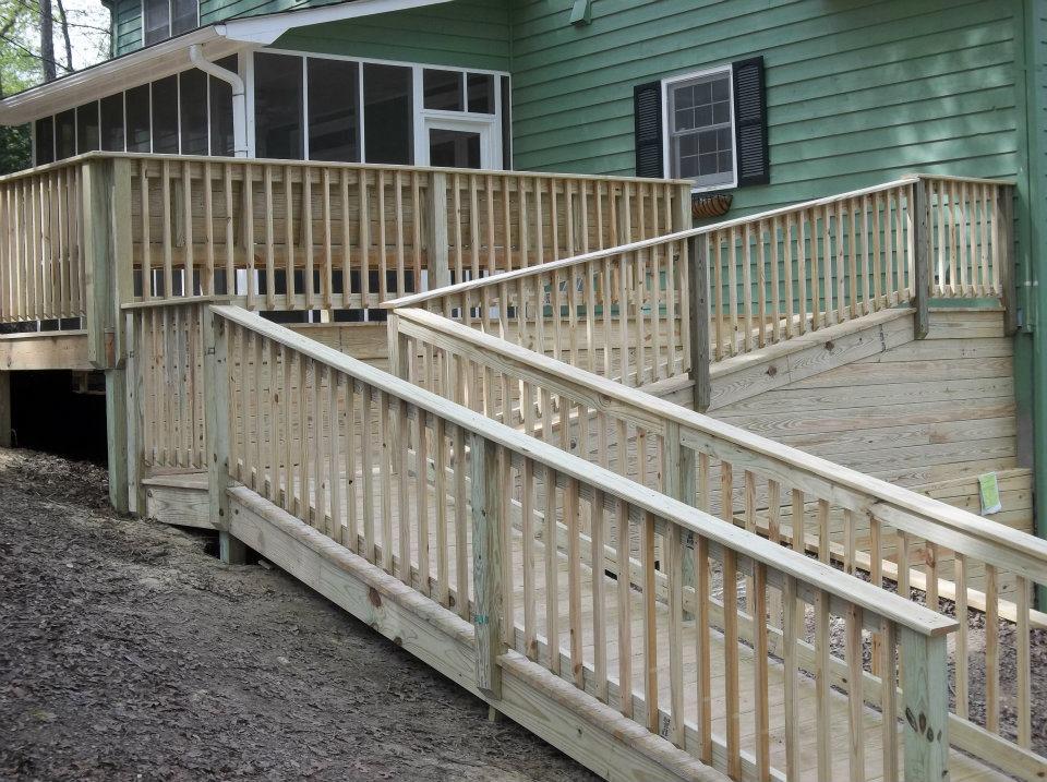 Deck with connected walkway installation in Forsyth GA